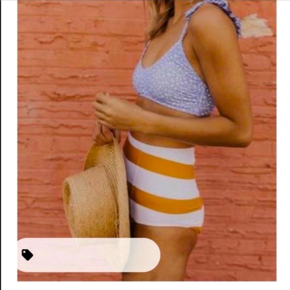 High waisted swim bottoms